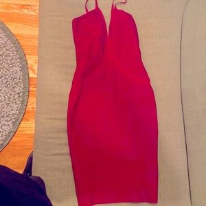 Hot Miami Styles Wine Bandage Bodycon Dress